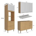 Ver imagem 4 de Cozinha Modulada Estela 190cm Aéreo Torre Quente 4 Peças Cor:freijó com Branco