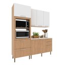 Ver imagem 5 de Cozinha Modulada Estela 190cm Aéreo Torre Quente 4 Peças Cor:freijó com Branco