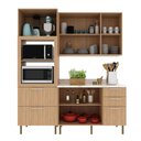 Ver imagem 6 de Cozinha Modulada Estela 190cm Aéreo Torre Quente 4 Peças Cor:freijó com Branco