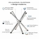 Ver imagem 7 de Jogo Mesa Jantar Pé Palito Cromada + 4 Cadeiras Reforço Assento Grosso Preto Vidro 90cm