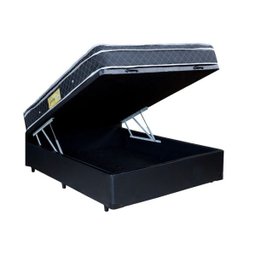 Cama Box Baú Casal Colchão Molas Ensacadas + Box Preta - 1