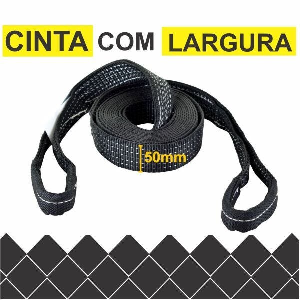 Cinta Fita para Reboque 5 ton x 4 mts com duas manilhas 1/2" Black Edition - 4x4 Off Road Trilhas - 7