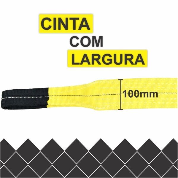 Cinta Fita para Reboque 20 ton x 06 mts com Duas Manilhas 3/4" Reta - 3