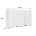 Ver imagem 3 de Armário Aéreo Cozinha Modulado Bella 2601 C/ 3 Portas 120cm Nogal/cinza - Carraro