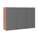 Ver imagem 1 de Armário Aéreo Cozinha Modulado Bella 2601 C/ 3 Portas 120cm Nogal/cinza - Carraro