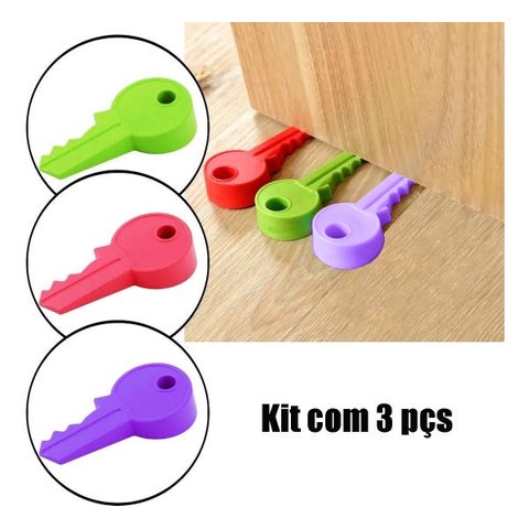 Kit 3 Aparador Peso Porta Silicone Divertido Decoração Chave