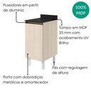 Ver imagem 4 de Balcão com Tampo 1 Porta MDF 40 cm Kali 1221822 Bianco Toq Nicioli