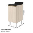 Ver imagem 2 de Balcão com Tampo 1 Porta MDF 40 cm Kali 1221822 Bianco Toq Nicioli