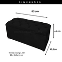 Ver imagem 2 de Bau Solteiro Capitonê Pé de Cama Decoração Guarda Objetivos - Preto