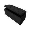 Ver imagem 1 de Bau Solteiro Capitonê Pé de Cama Decoração Guarda Objetivos - Preto