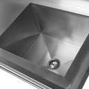 Ver imagem 2 de Mesa Pia Aço Inox Industrial Com Uma Cuba 50x40x25cm Esquerda - 150x70x90cm - Brascool