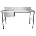Ver imagem 1 de Mesa Pia Aço Inox Industrial Com Uma Cuba 50x40x25cm Esquerda - 150x70x90cm - Brascool
