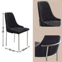 Ver imagem 4 de Sala de Jantar Mesa Selene com 4 Cadeiras Moderna Mobilia Linho Preto/Cinamomo Imb/Prata