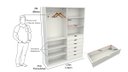 Ver imagem 5 de Armário Arara Gaveta Verônica M4 100% Mdf Roupeiro Closet
