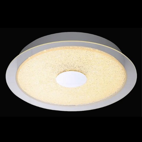 Plafon de Sobrepor Redondo Vidro Transparente 40cm Led 18W 3000K PARIS LUZ