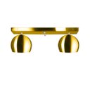 Ver imagem 2 de Lustre Plafon Bola 15 cm Retangular Duplo Dourado