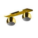 Ver imagem 1 de Lustre Plafon Bola 15 cm Retangular Duplo Dourado