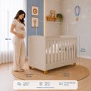 Ver imagem 4 de Berço Apolo 2 em 1 Pés de Madeira 100% MDF para Colchão 130x70