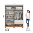 Ver imagem 4 de Guarda Roupa 2 Portas Deslizantes Nature/off White - Briz