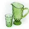 Conjunto Jarra Diamond De Vidro Verde 1200ml E 6 Copos 350ml - 1