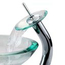 Ver imagem 2 de Torneira Vidro Redondo com Misturador Monocomando Cascata Alta