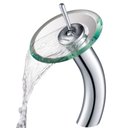 Ver imagem 1 de Torneira Vidro Redondo com Misturador Monocomando Cascata Alta