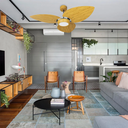 Ver imagem 3 de Ventilador de Teto Natuvent Dahlia Led 3 Pás Madeira Freijó 3000k Branco Quente, Luz Amarela 127v