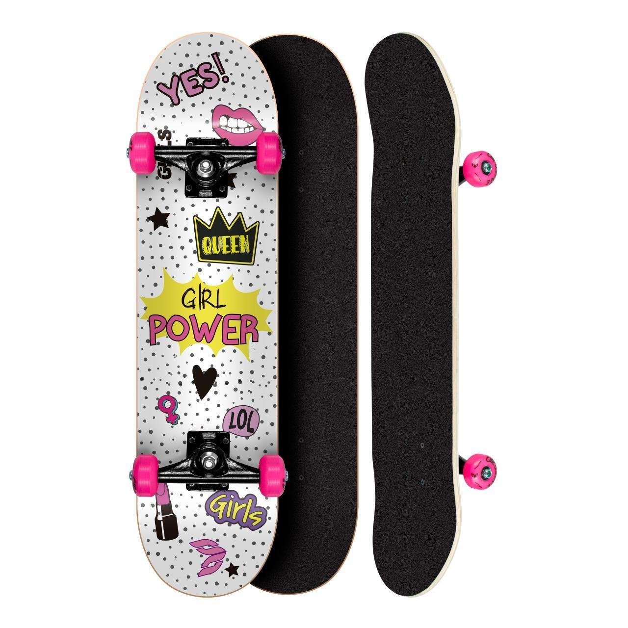 Skate Montado Profissional Cisco Feminino Collage 8 Branco