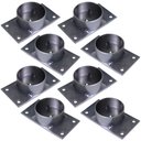 Ver imagem 1 de Kit 8 Chapinhas Chapa Reta com Tubo Fixação Pés Palito Rosca 5/16 Zincada