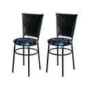Ver imagem 1 de 2 Cadeiras Pretas para Mesa Hawai Preta com Assento Floral:floral Preto