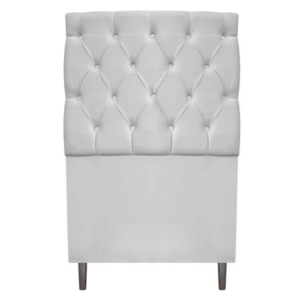 Cabeceira Estofada Liverpool 90 cm Solteiro Suede Branco - ADJ Decor - 1