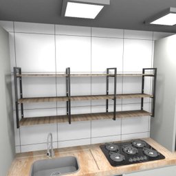 Prateleira Industrial Cozinha Aço Cor Preto 180x30x68cm Modelo Ind35a - 1