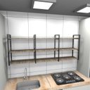 Ver imagem 1 de Prateleira Industrial Cozinha Aço Cor Preto 180x30x68cm Modelo Ind35a