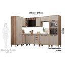 Ver imagem 2 de Cozinha Modulada Completa 8 Peças com Espaço para Forno e Micro-ondas com Tampo Aspen Luciane Móveis