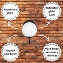 Ver imagem 4 de Arandela Luminária Ignis P Globo 12 Cm Moderno Prata 003