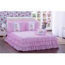 Ver imagem 1 de colcha casal sofia com babado 04 peças