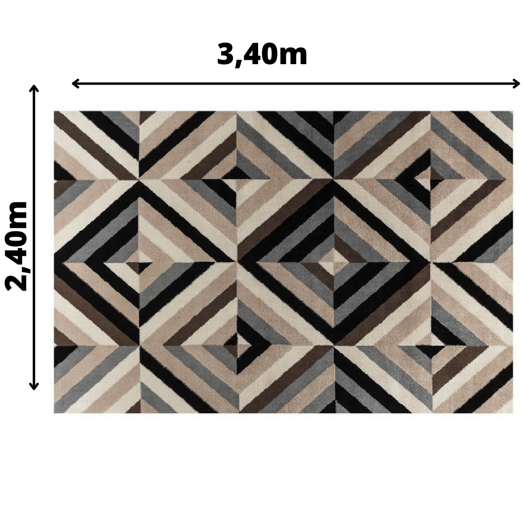 Tapete De Sala Geométrico Belga Egipcio Sizal 2,40x3,40m - 5