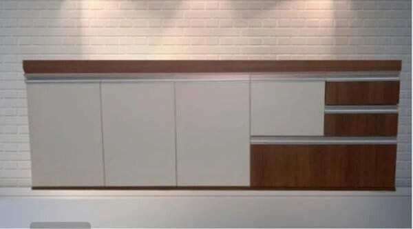 Gabinete para pia de cozinha 1,80m Donatello Évora e Branco 100% MDF 15mm - 1