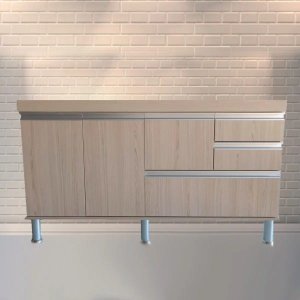 Gabinete para Pia de Cozinha 1,50m Michelangelo Cípres 100% Mdf 15mm