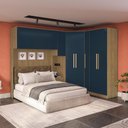 Ver imagem 2 de Quarto Modular Kappesberg Adapt Nogueira/azul Profundo 7 Peças 296cm X 210cm