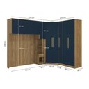 Ver imagem 3 de Quarto Modular Kappesberg Adapt Nogueira/azul Profundo 7 Peças 296cm X 210cm