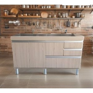 Gabinete para Pia de Cozinha 1,50m Michelangelo Cípres 100% Mdf 15mm