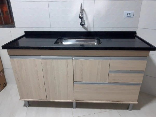 Gabinete para pia de cozinha 1,50m Michelangelo Cípres 100% MDF 15mm - 3