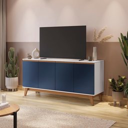 Aparador Kappesberg 4 Portas Branco/azul 156cm - 1