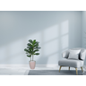 Planta Árvore Artificial Ficus Lyrata Real Toque Verde 1m Kit + Vaso S. Bege 30 cm - 2