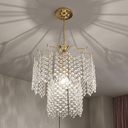 Ver imagem 1 de Lustre Pendente Cristal Acrílico para Sala/Quarto Dourado