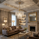 Ver imagem 5 de Lustre Pendente Cristal Acrílico para Sala/Quarto Dourado
