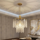 Ver imagem 4 de Lustre Pendente Cristal Acrílico para Sala/Quarto Dourado