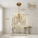 Ver imagem 6 de Lustre Pendente Cristal Acrílico para Sala/Quarto Dourado