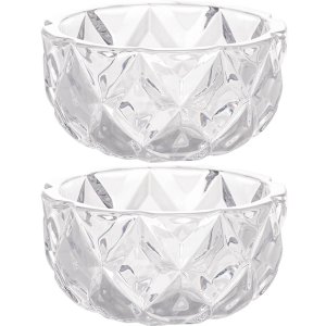 Conjunto 2 Bowls de Cristal Diamond Lyor 270ml para Frutas Petiscos Potinhos Decorativos